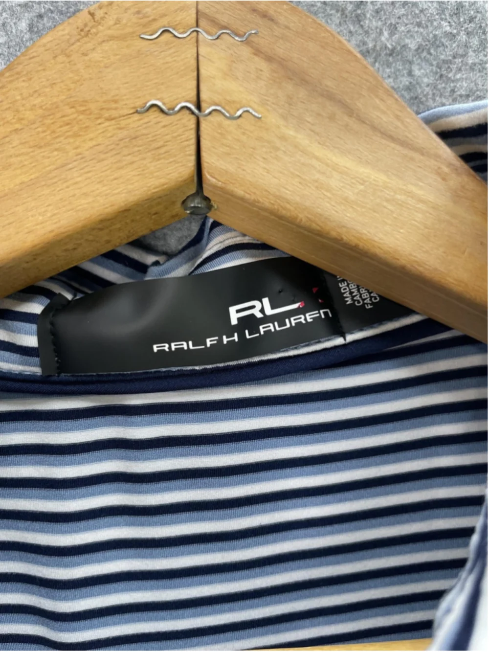 RLX Ralph Lauren Polo Shirt Mens Large Blue Stripe Golf Performance Stretch